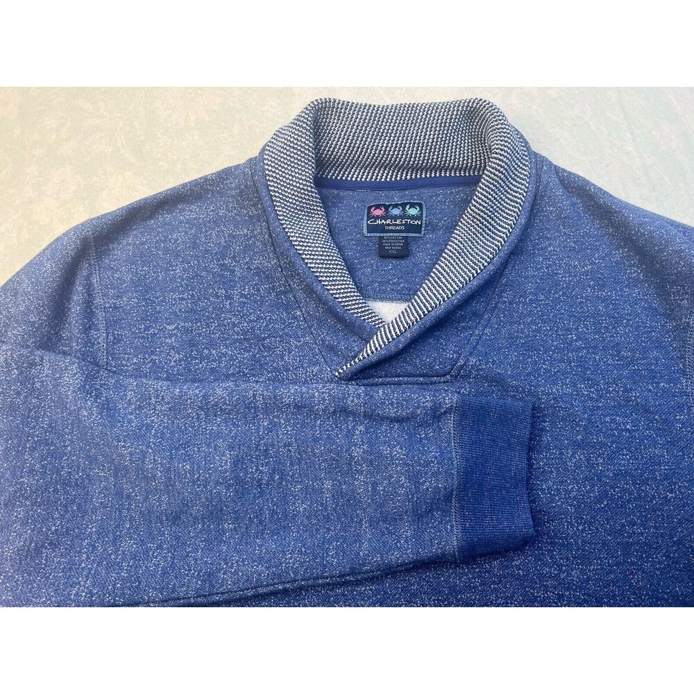 Charleston Threads Men's Sweater Size XXL Blue Long Sleeve Shawl Neck Pullover